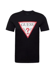 Guess T-Shirt (1-tlg) Schwarz/Grau/Rot