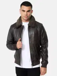 Lederjacke A801 mit abnehmbarem Fell