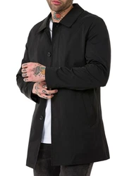 RedBridge Trenchcoat Herren Mantel Jacke Schwarz/Beige