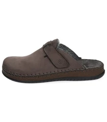 Rohde Hausschuhe Leder Hausschuh Dunkelbraun/Braun/Grau