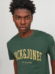 JACK & JONES T-Shirt JJEJOSH TEE SS CREW NECK NOOS Dunkelgrün/Grün