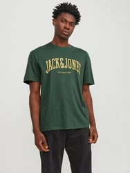 JACK & JONES T-Shirt JJEJOSH TEE SS CREW NECK NOOS Dunkelgrün/Grün