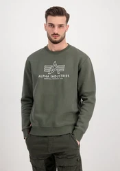 Alpha Industries Sweater Basic Sweater Embroidery Dunkelgrün
