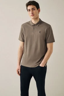 Next Piqu-Poloshirt Grau/Braun/Khaki/Beige
