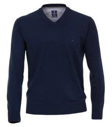 Redmond V-Ausschnitt Pullover Dunkelblau/Blau/Hellblau