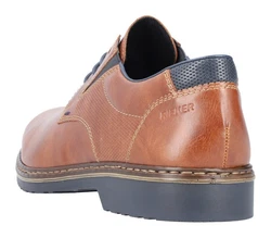 Rieker Schnürschuh mit Stretcheinsatz navy/cognac