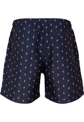 URBAN CLASSICS Badeshorts PatternSwim Shorts Dunkelblau/Rosa