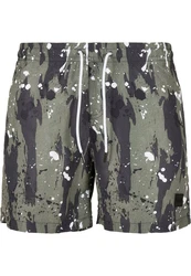 URBAN CLASSICS Badeshorts PatternSwim Shorts Dunkelgrün