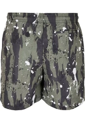 URBAN CLASSICS Badeshorts PatternSwim Shorts Dunkelgrün