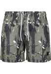 URBAN CLASSICS Badeshorts PatternSwim Shorts Dunkelgrün
