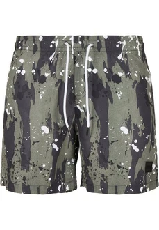 URBAN CLASSICS Badeshorts PatternSwim Shorts Dunkelgrün