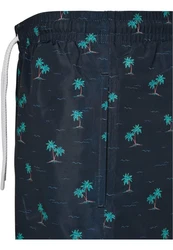 URBAN CLASSICS Badeshorts PatternSwim Shorts Blau/Dunkelblau/Dunkelgrün/Grün/Lila
