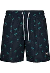 URBAN CLASSICS Badeshorts PatternSwim Shorts Blau/Dunkelblau/Dunkelgrün/Grün/Lila