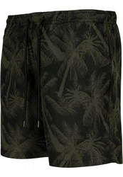URBAN CLASSICS Badeshorts PatternSwim Shorts Dunkelgrün/Grün