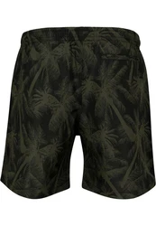 URBAN CLASSICS Badeshorts PatternSwim Shorts Dunkelgrün/Grün