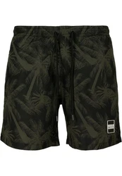 URBAN CLASSICS Badeshorts PatternSwim Shorts Dunkelgrün/Grün