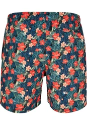 URBAN CLASSICS Badeshorts PatternSwim Shorts Blau/Beige/Rot