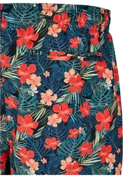 URBAN CLASSICS Badeshorts PatternSwim Shorts Blau/Beige/Rot