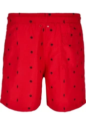 URBAN CLASSICS Badeshorts Embroidery Swim Shorts Rot/Rosa
