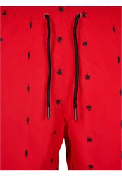 URBAN CLASSICS Badeshorts Embroidery Swim Shorts Rot/Rosa