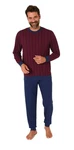 Normann Pyjama Herren Schlafanzug lang Dunkelrot/Bordeaux/Rot