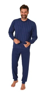 Normann Pyjama Herren Schlafanzug lang Blau/Dunkelblau Normann Pyjama Herren Schlafanzug lang Blau/Dunkelblau