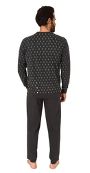 Normann Pyjama Herren Schlafanzug lang Grau/Schwarz/Dunkelblau/Grün/Braun