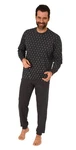 Normann Pyjama Herren Schlafanzug lang Grau/Schwarz/Dunkelblau/Grün/Braun