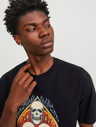 JACK & JONES T-Shirt JJHeavens gelb/orange/schwarz/wei