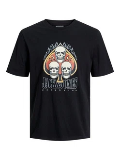 JACK & JONES T-Shirt JJHeavens gelb/orange/schwarz/wei
