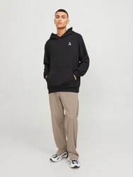 Jack & Jones Kapuzensweatshirt JCOTRIANGLE SWEAT HOOD SN Schwarz/Dunkelblau/Dunkelgrau