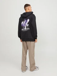 Jack & Jones Kapuzensweatshirt JCOTRIANGLE SWEAT HOOD SN Schwarz/Dunkelblau/Dunkelgrau
