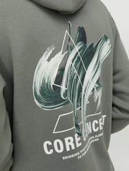 Jack & Jones Kapuzensweatshirt JCOTRIANGLE SWEAT HOOD SN Dunkelgrün/Grün/Hellgrau