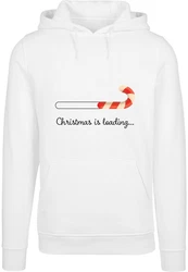 Merchcode Kapuzensweatshirt Christmas Loading Heavy Hoody Rot/Weiß/Braun/Beige