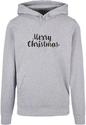 Merchcode Kapuzensweatshirt Ladies Merry Christmas Lights Box Tee Grau/Silber/Rot