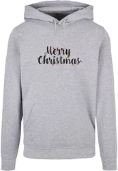 Merchcode Kapuzensweatshirt Ladies Merry Christmas Lights Box Tee Grau/Silber/Rot