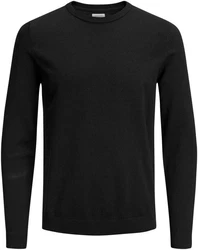 JACK & JONES Pullover JjeBasic Rundhals Strickpulli Oberteil Schwarz