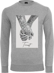 Mister Tee Rundhalspullover Trust 2.0 Crewneck Grau/Beige/Orange