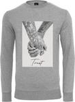 Mister Tee Rundhalspullover Trust 2.0 Crewneck Grau/Beige/Orange
