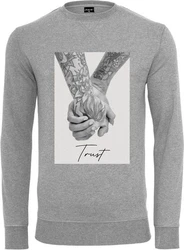 Mister Tee Rundhalspullover Trust 2.0 Crewneck Grau/Beige/Orange