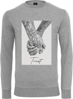 Mister Tee Rundhalspullover Trust 2.0 Crewneck Grau/Beige/Orange