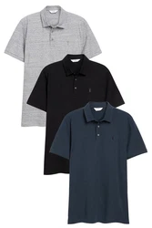 Next Poloshirt im 3er-Pack Dunkelblau/Blau/Dunkelgrau/Grau