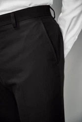 Next Anzug Skinny-Fit-Hose Schwarz/Khaki