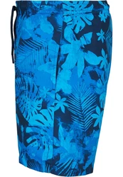 URBAN CLASSICS Badeshorts PatternSwim Shorts Blau/Hellblau/Dunkelblau