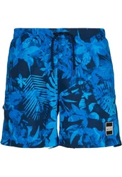 URBAN CLASSICS Badeshorts PatternSwim Shorts Blau/Hellblau/Dunkelblau