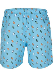 URBAN CLASSICS Badeshorts PatternSwim Shorts Hellblau/Grün/Blau