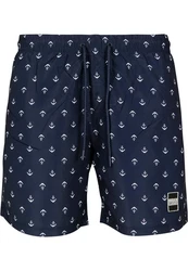 URBAN CLASSICS Badeshorts PatternSwim Shorts Dunkelblau/Blau
