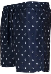 URBAN CLASSICS Badeshorts PatternSwim Shorts Dunkelblau/Blau