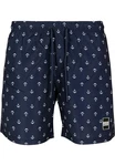 URBAN CLASSICS Badeshorts PatternSwim Shorts Dunkelblau/Blau