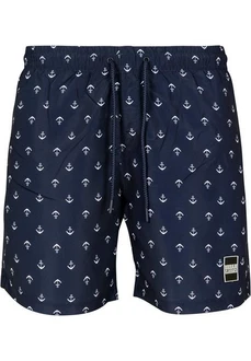 URBAN CLASSICS Badeshorts PatternSwim Shorts Dunkelblau/Blau